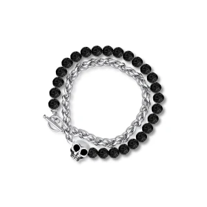 W.KRUK Bransoleta ze stali z motywem czaszki