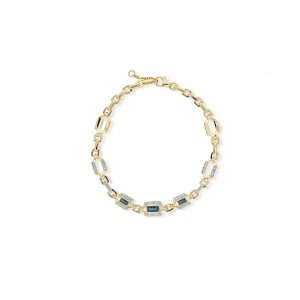 W.KRUK Bransoleta złota z diamentami i szafirami