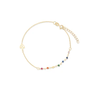 W.KRUK Bransoleta złota z kolorowymi cyrkoniami