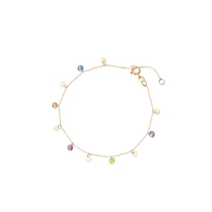 W.KRUK Bransoleta złota z kolorowymi cyrkoniami