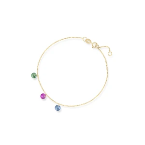 W.KRUK Bransoleta złota z kolorowymi cyrkoniami