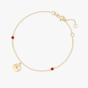 W.KRUK Bransoleta złota z meduzą i koralem Santorini