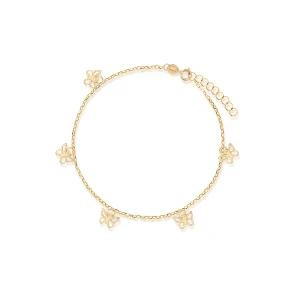 W.KRUK Bransoleta złota z motylami