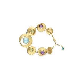 W.KRUK Bransoleta złota z naturalnymi kamieniami