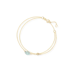 W.KRUK Bransoleta złota z niebieskim apatytem Saint Tropez