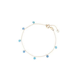 W.KRUK Bransoleta złota z niebieskimi cyrkoniami