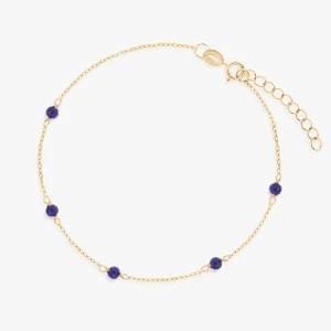 W.KRUK Bransoleta złota z niebieskimi kamieniami