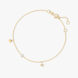 W.KRUK Bransoleta złota z rozgwiazdą i muszlą