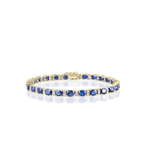 W.KRUK Bransoleta złota z szafirami i diamentami