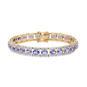 W.KRUK Bransoleta złota z tanzanitami