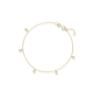 W.KRUK Bransoleta złota z wiszącymi cyrkoniami