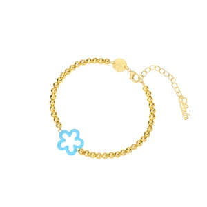 W.KRUK - Bransoletka Gold Blue Flower