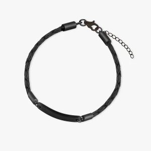 W.KRUK Bransoleta skórzana ze stalowym elementem