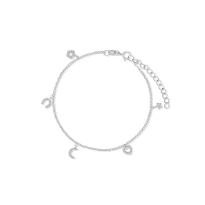 W.KRUK Bransoletka srebrna celebrytka z cyrkoniami