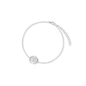 W.KRUK Bransoletka srebrna czterolistna koniczyna