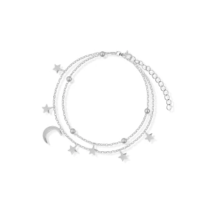 W.KRUK Bransoletka srebrna gwiazdki i księżyce