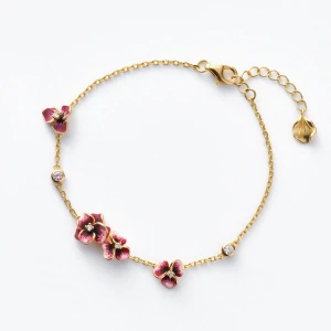 W.KRUK - Bransoletka srebrna Kwiaty Nocy Bratki