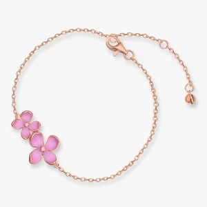 W.KRUK Bransoletka srebrna Kwiaty Nocy Różowy Bez