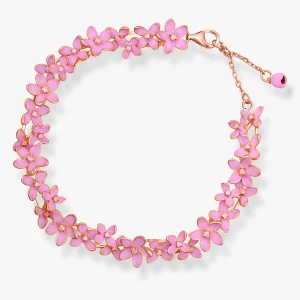 W.KRUK Bransoletka srebrna Kwiaty Nocy Różowy Bez