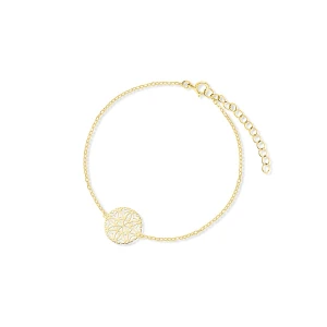 W.KRUK Bransoletka srebrna pozłacana arabeska