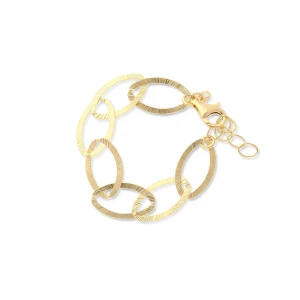 W.KRUK - Bransoletka srebrna pozłacana elipsa