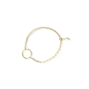 W.KRUK - Bransoletka srebrna pozłacana paper clip