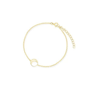 W.KRUK - Bransoletka srebrna pozłacana półksiężyc