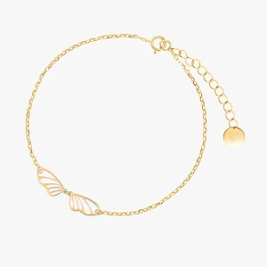 W.KRUK - Bransoletka srebrna pozłacana z ażurowym motylem