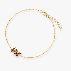 W.KRUK - Bransoletka srebrna pozłacana z cyrkoniami