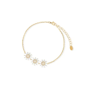 W.KRUK Bransoleta srebrna pozłacana z cyrkoniami