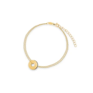 W.KRUK - Bransoletka srebrna pozłacana z kółeczkiem