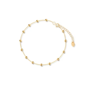 W.KRUK Bransoleta srebrna pozłacana z kulkami