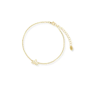 W.KRUK Bransoleta srebrna pozłacana z kwiatem lotosu