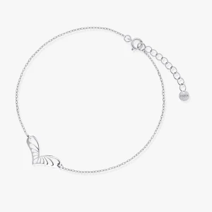 W.KRUK Bransoleta srebrna z ażurowym sercem