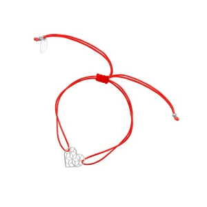 W.KRUK Bransoleta srebrna z ażurowym sercem