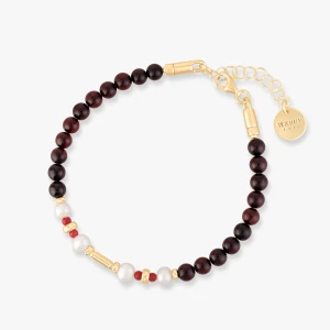 W.KRUK - Bransoletka srebrna z bursztynami