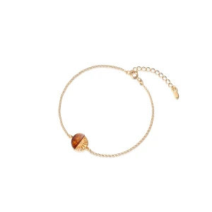 W.KRUK - Bransoletka srebrna z bursztynem