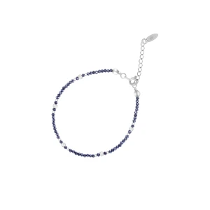 W.KRUK Bransoletka srebrna z granatowymi spinelami