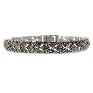 W.KRUK Bransoleta srebrna z markasytami