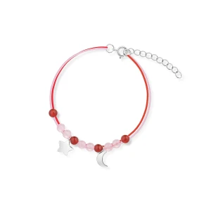 W.KRUK Bransoleta srebrna z motywem księżyca i gwiazdki