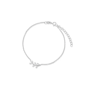 W.KRUK - Bransoletka srebrna z motywem roślinnym