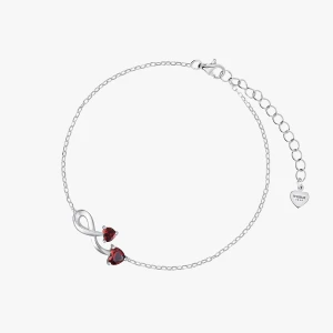 W.KRUK - Bransoletka srebrna z motywem serc