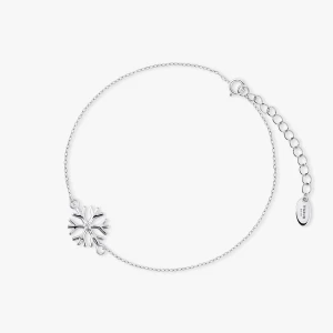 W.KRUK - Bransoletka srebrna z motywem śnieżynki