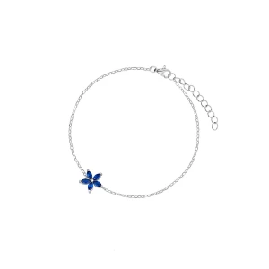 W.KRUK Bransoleta srebrna z niebieskimi cyrkoniami