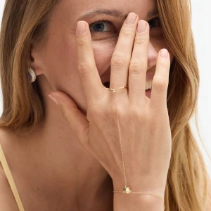 W.KRUK Bransoleta srebrna z pierścionkiem Follow