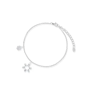 W.KRUK Bransoleta srebrna z wiszącą śnieżynką