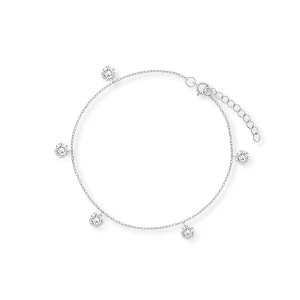 W.KRUK - Bransoletka srebrna z wiszącymi cyrkoniami