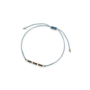 W.KRUK Bransoleta sznurkowa z niebieskimi koralikami