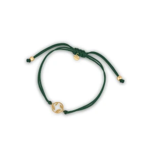 W.KRUK Bransoleta sznurkowa z pozłacanym kółkiem