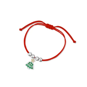 W.KRUK Bransoleta sznurkowa ze świąteczną choinką